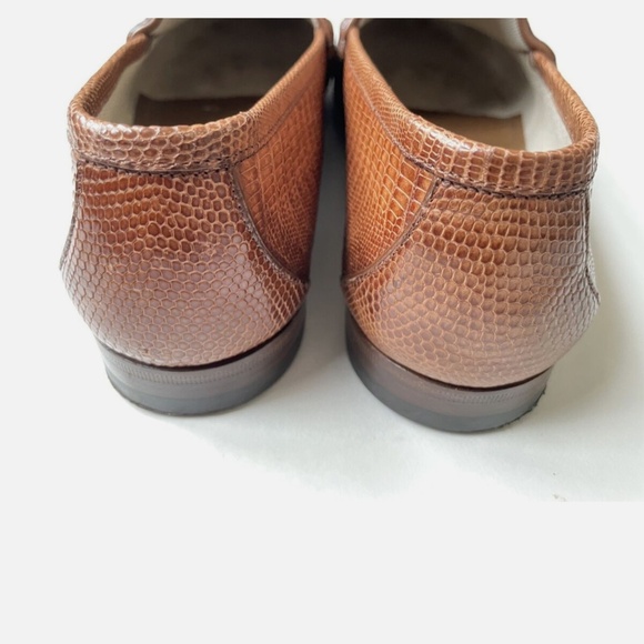 Gucci Authentic 1953 Style Web Stripe Horsebit Snakeskin Loafers (Mens 8) - Picture 6 of 9